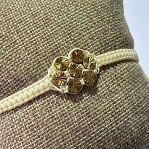 NWT Rose Gonzales Designs Friendship Bracelet Textured Beads Adjustable Cord